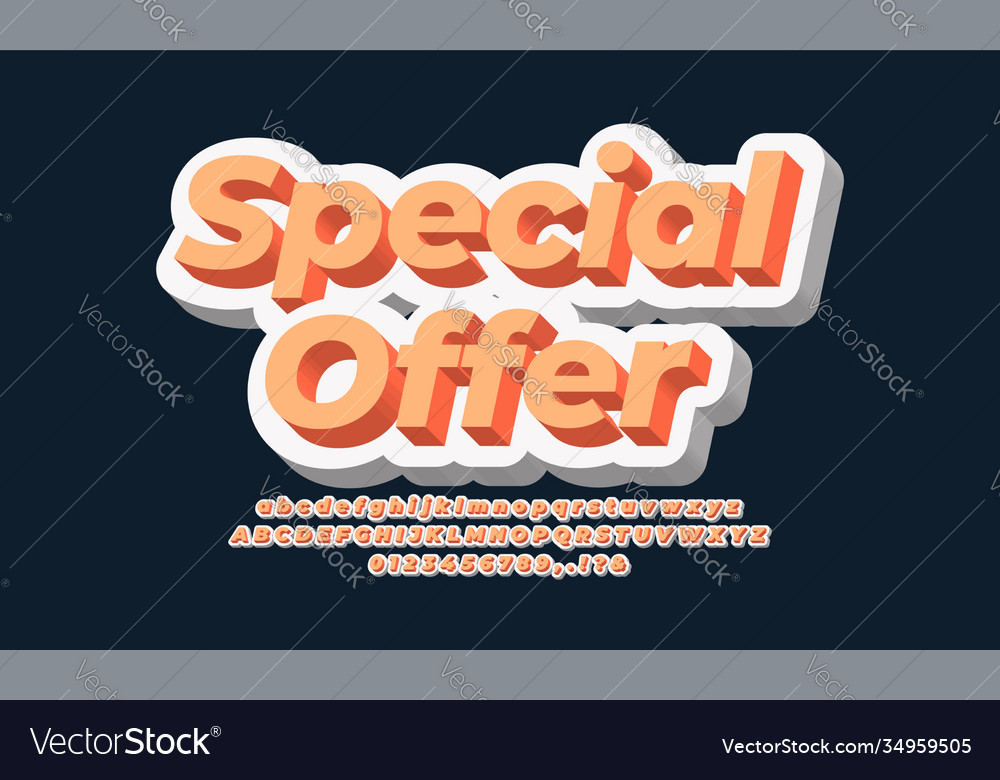 Special offer sale discount promotion 3d orange