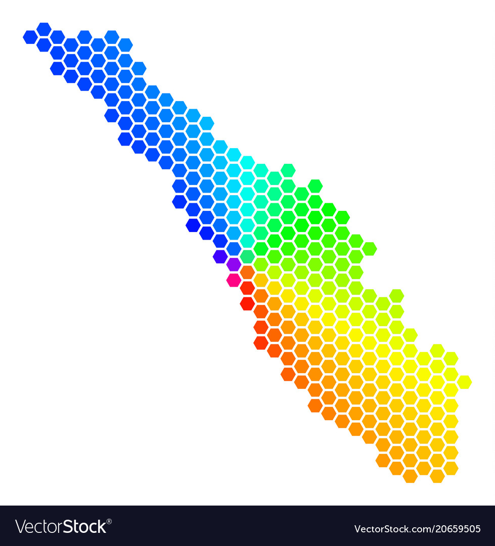 Spectrum hexagon sumatra island map