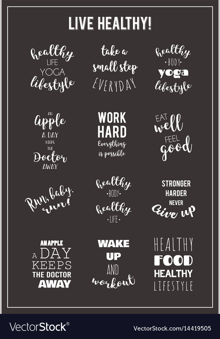 Sport And Healthy Lifestyle Motivation Quotes Vector Image