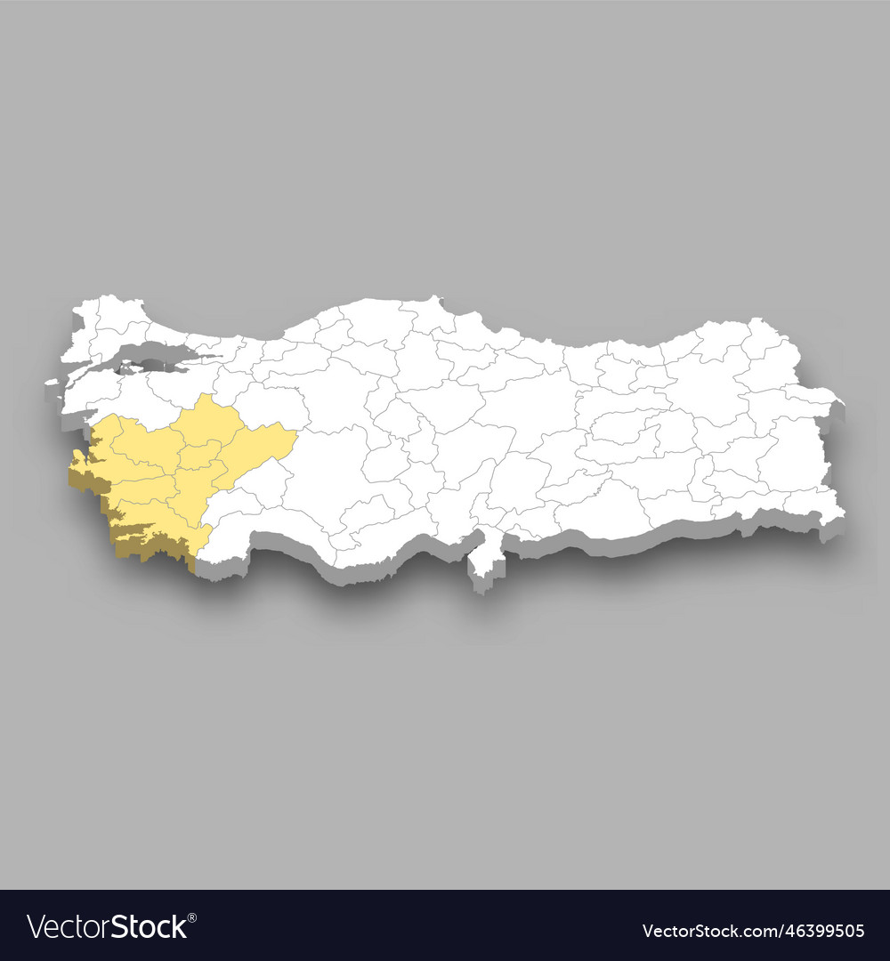 Landkarte der Region Türkei - 3D Isometrisch