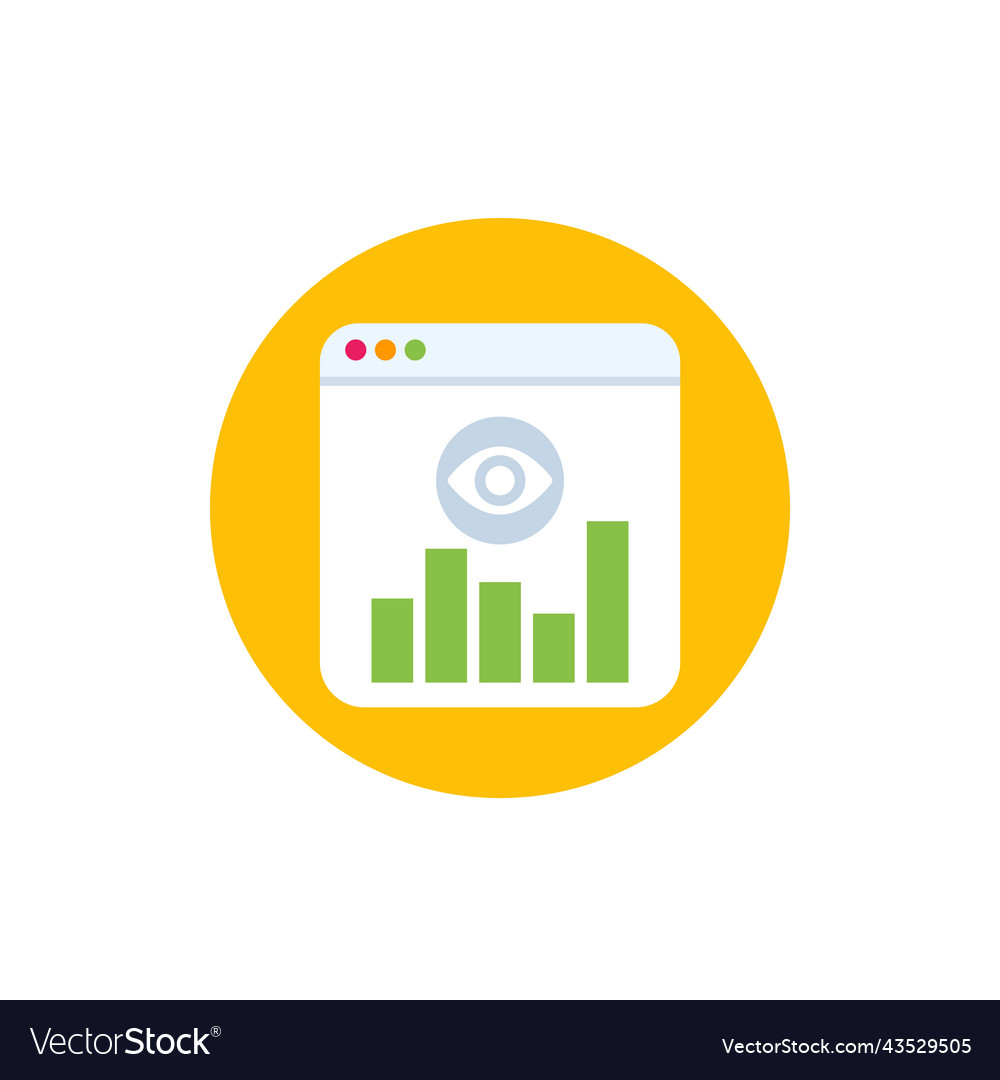 Views analytics icon for web vector image Views analytics icon for web