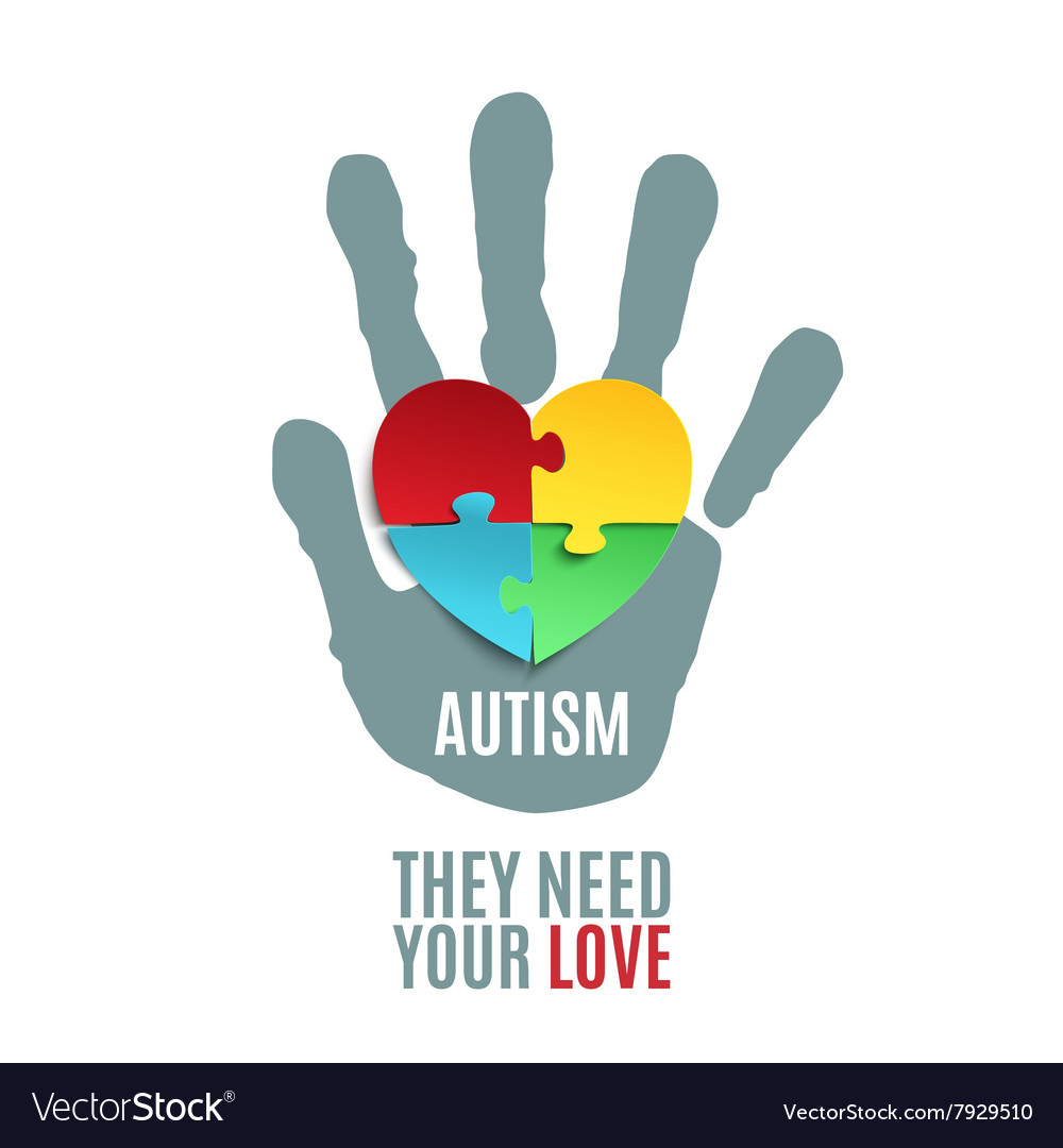 Autism awareness poster template Royalty Free Vector Image