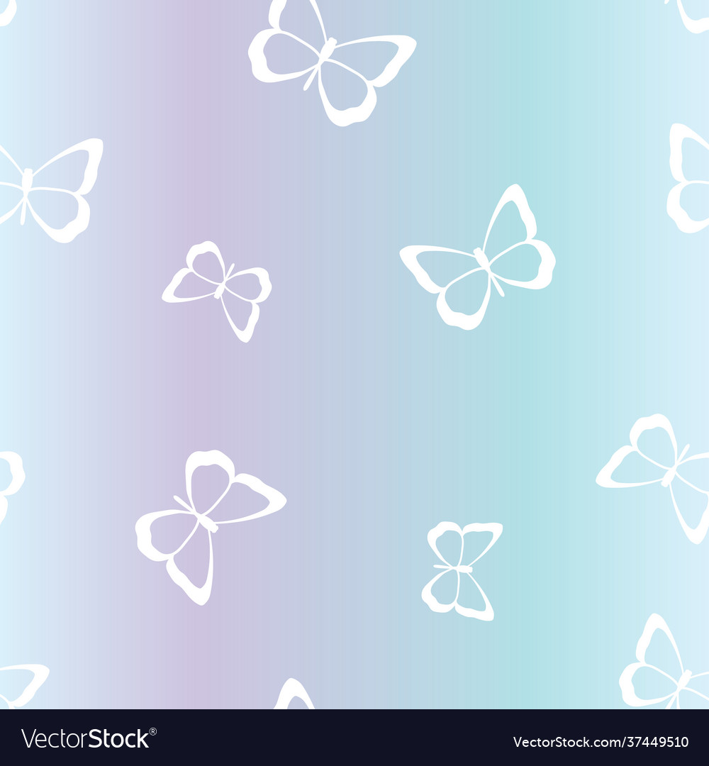Butterfly cute repeat gradient pattern design vector image Butterfly cute repeat gradient pattern design