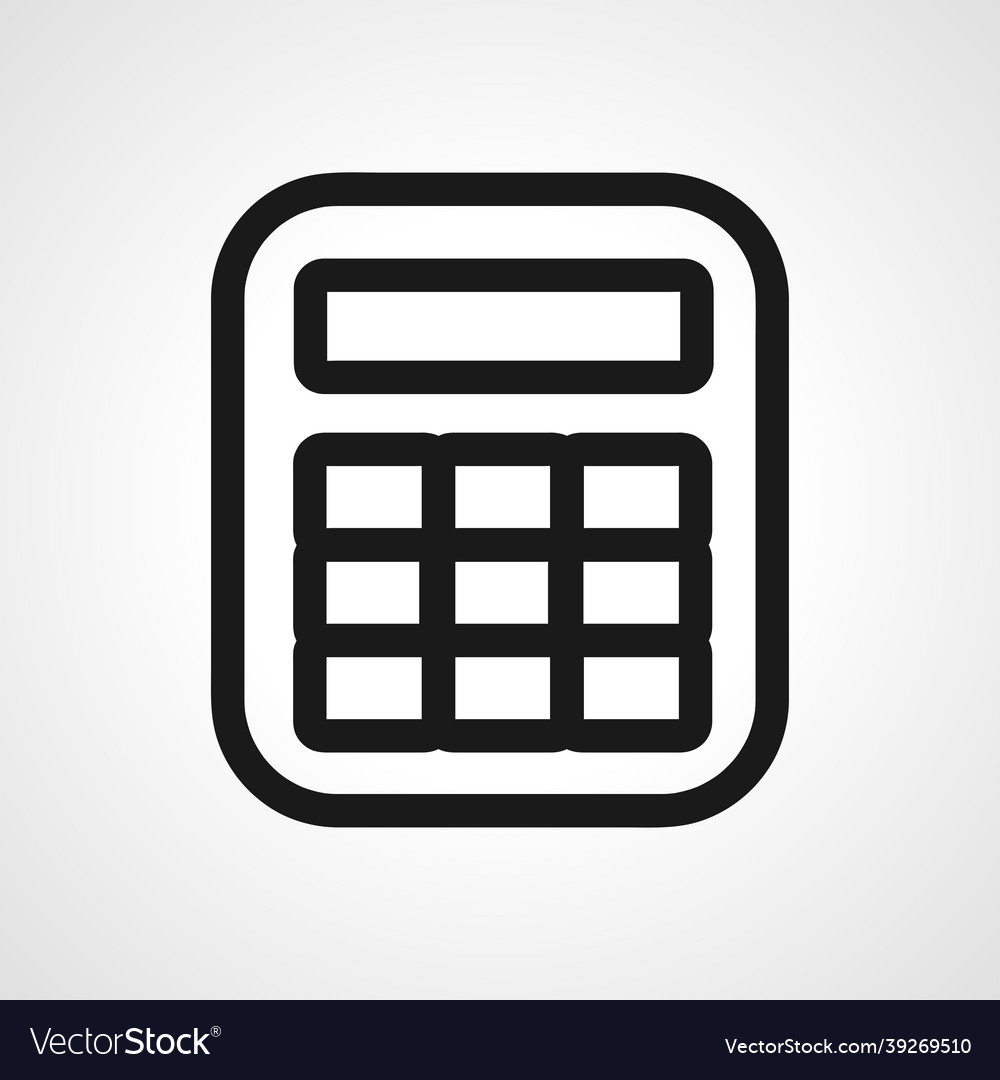 Calculator line icon isolated simple