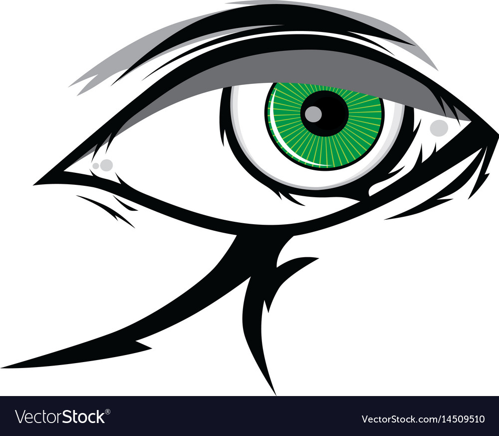 Cartoon angry green horus god eyes for comics Vector Image Cartoon angry green horus god eyes for comics Vector Image