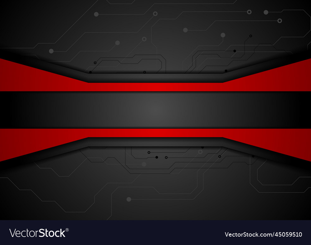 Contrast red black tech abstract background