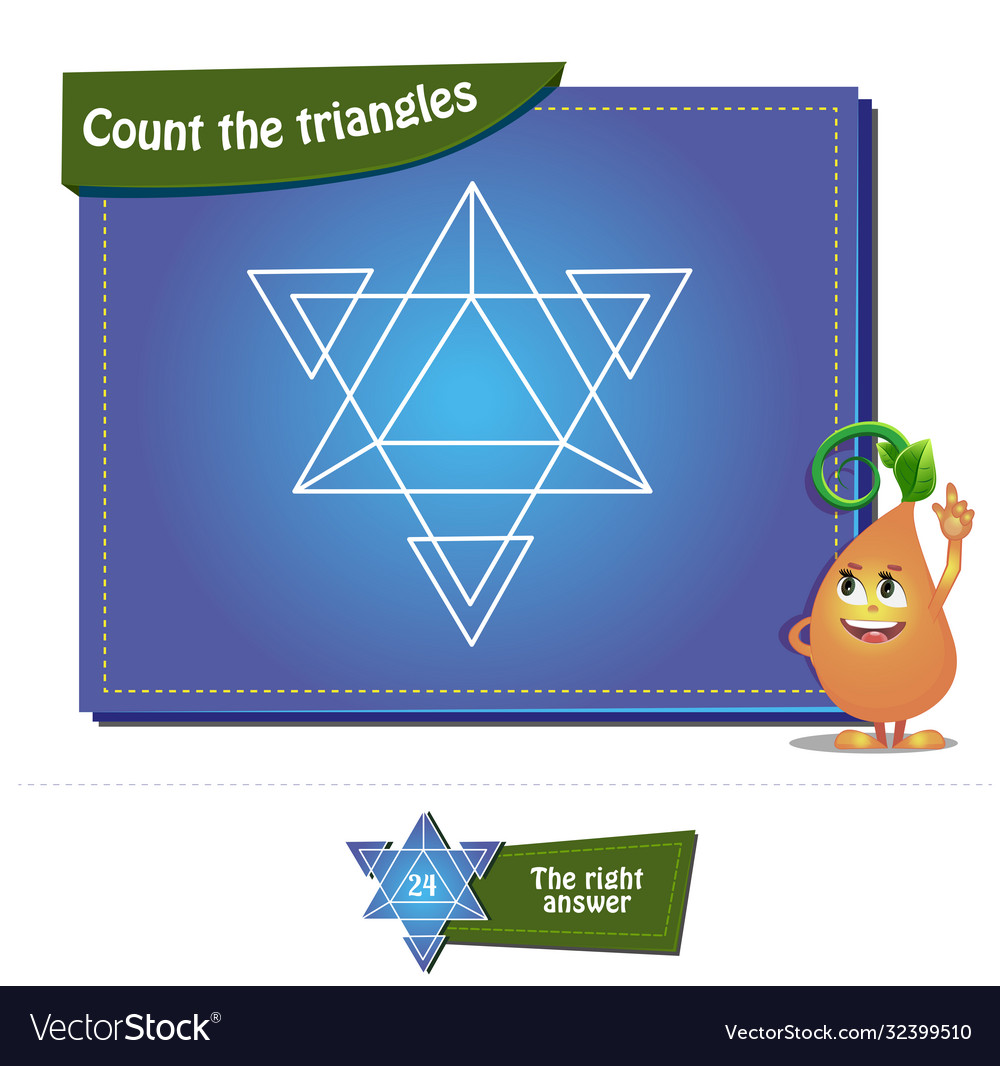 Count triangles 21 brainteaser vector image Count triangles 21 brainteaser