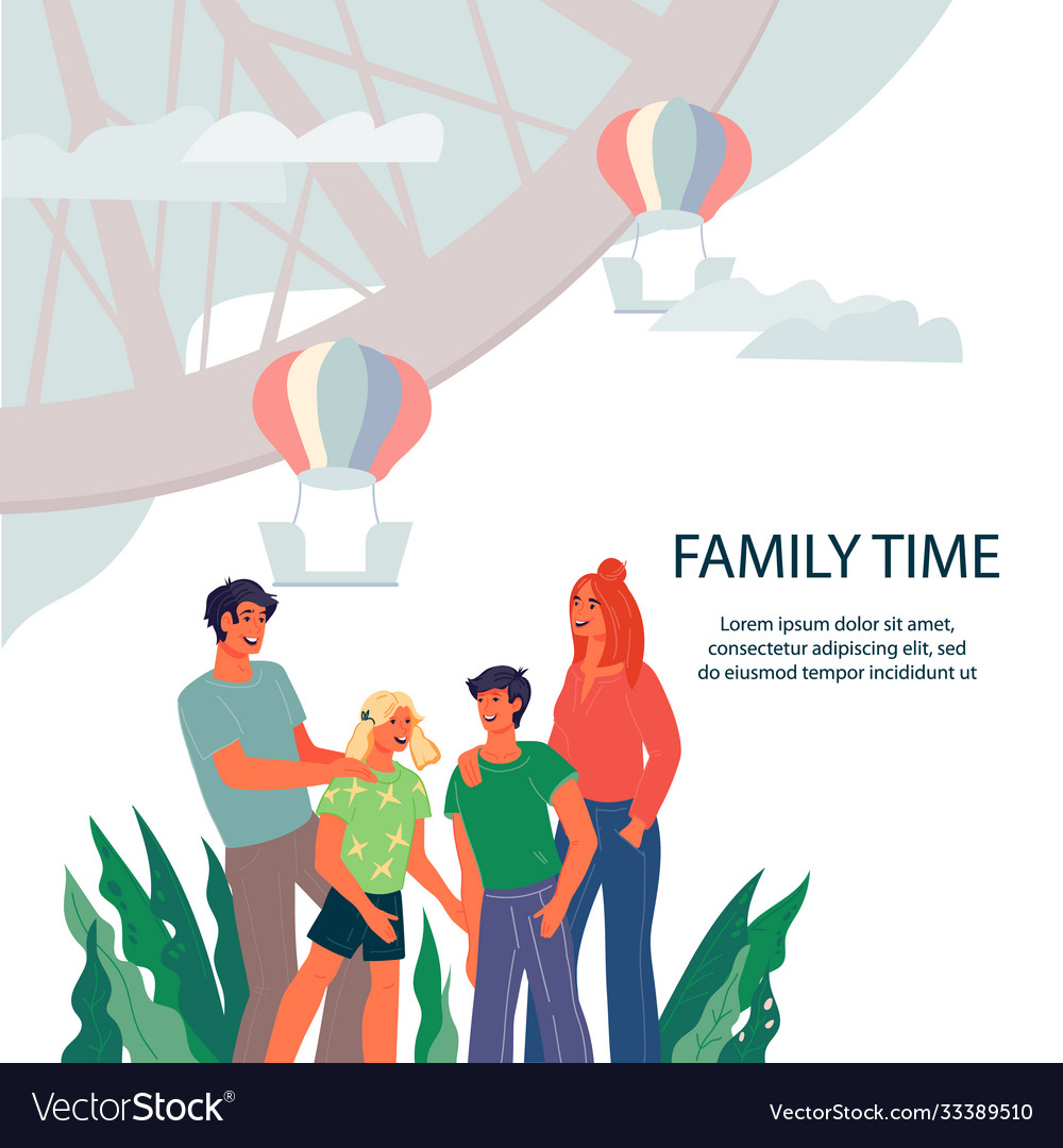 Family time poster or flyer template for