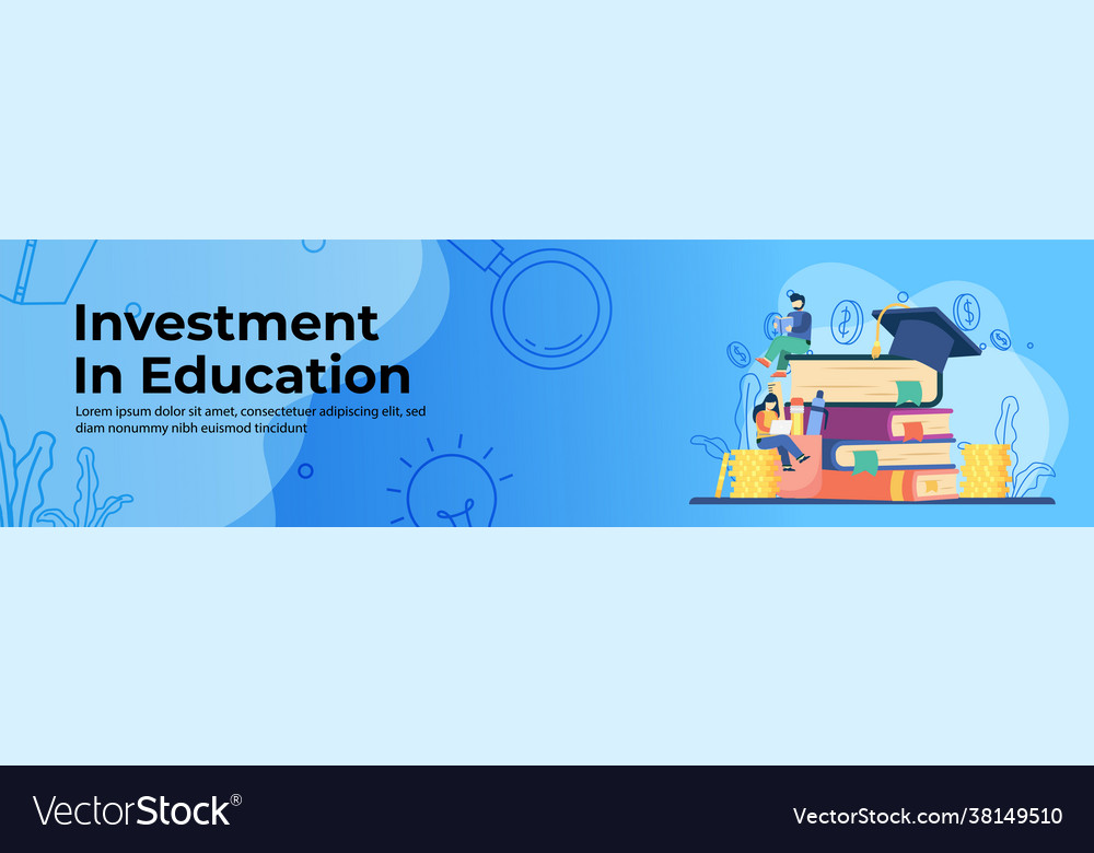 Investment in education concept web banner design vector image Investment in education concept web banner design