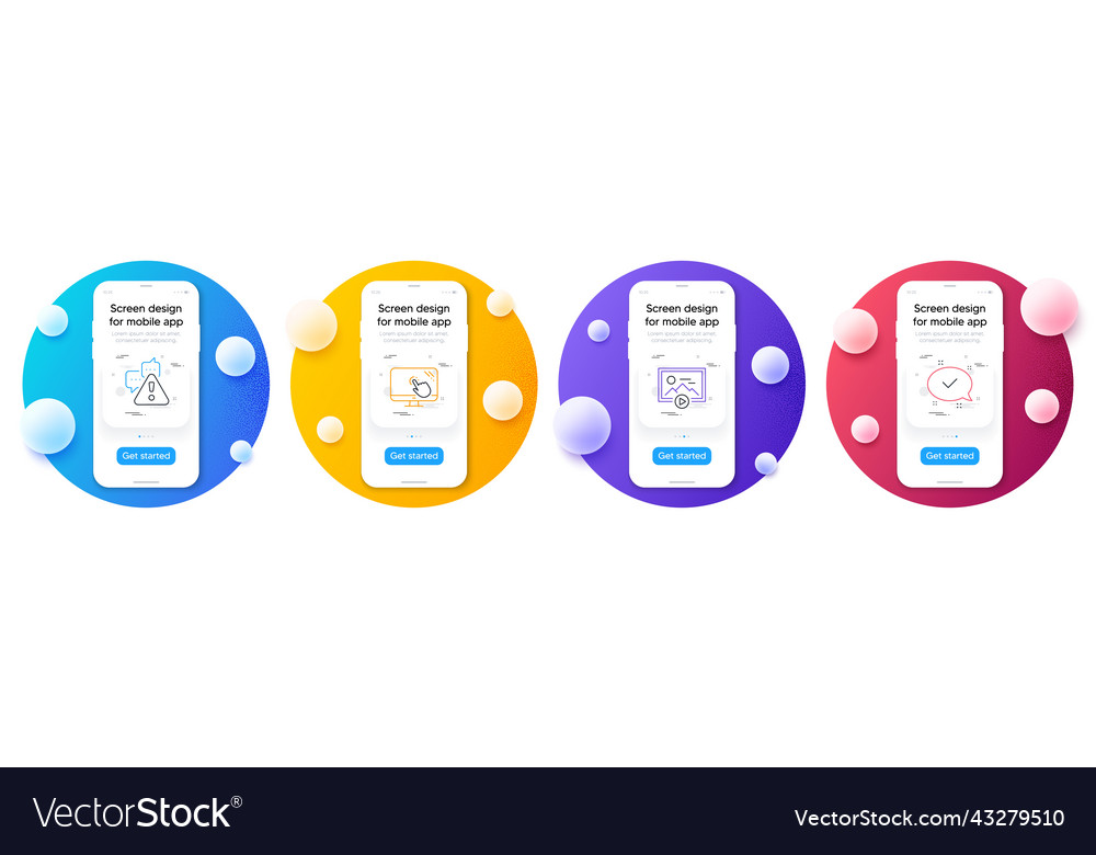 Minimal set of start presentation warning vector image Minimal set of start presentation warning