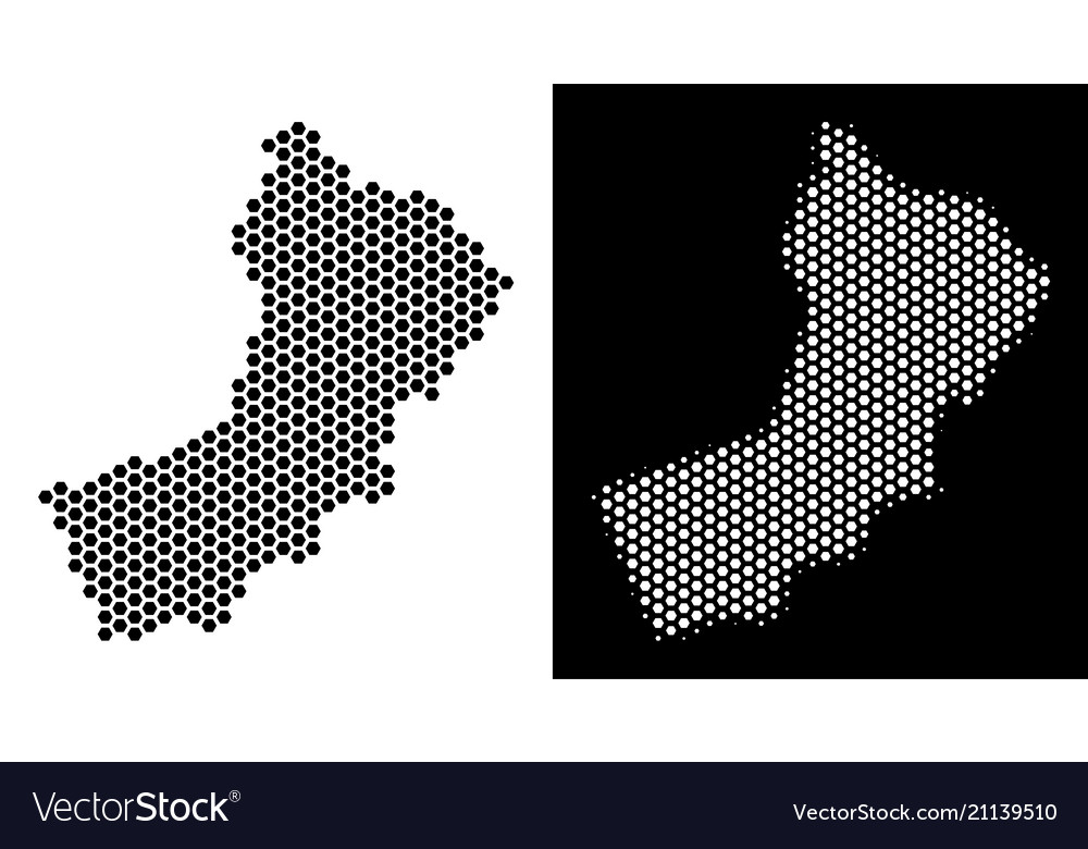 Oman map hex tile abstraction vector image Oman map hex tile abstraction