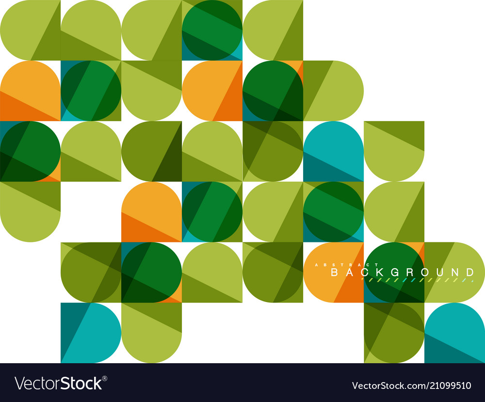 Round square geometric shapes on white tile Vector Image