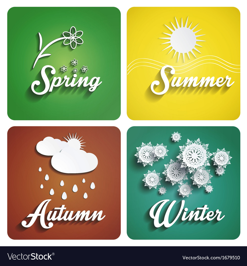 Seasons flat design Royalty Free Vector Image - VectorStock