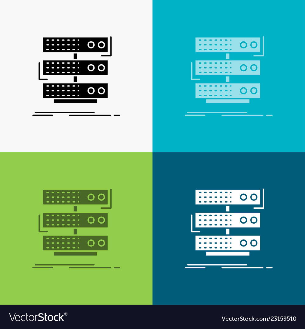 Server storage rack database data icon over