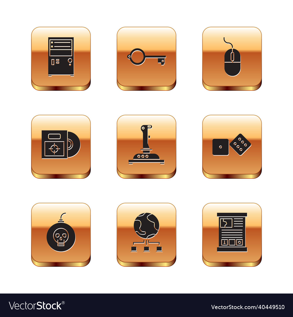 Set computer bomb ready to explode network vector image Set computer bomb ready to explode network
