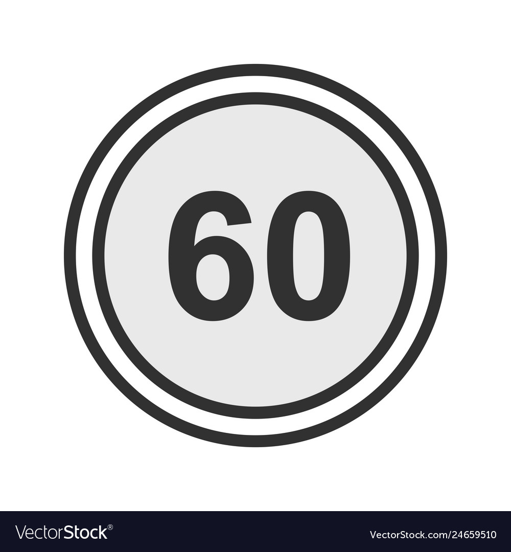 Speed Limit 60 Icon Royalty Free Vector Image - VectorStock