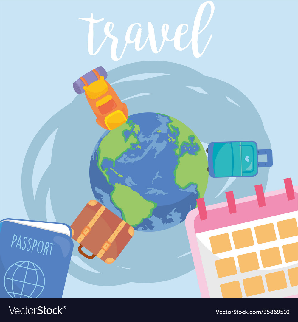 Travel bags around world design Royalty Free Vector Image