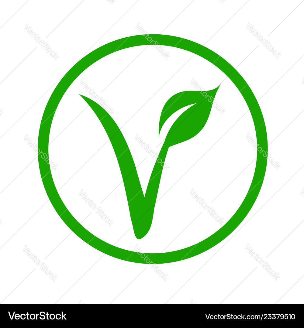 Universal vegetarian symbol vlabel Royalty Free Vector