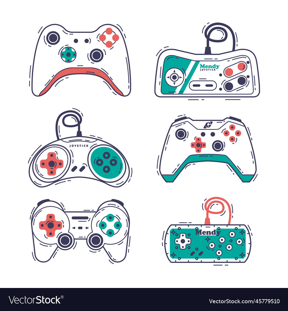 Video game controller and electronic device vector image Video game controller and electronic device