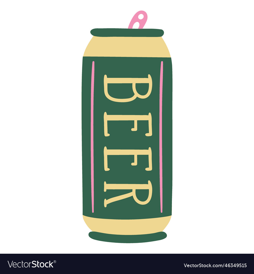 Beer can flat Royalty Free Vector Image VectorStock