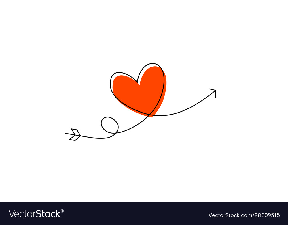 Cupid's Arrow - Continuous Line Art