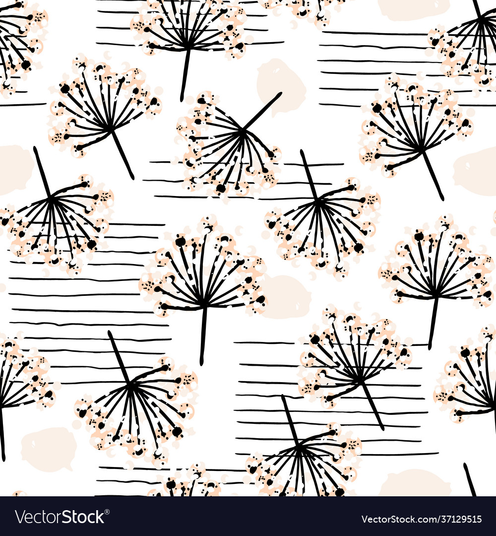 Elegant seamless pattern with flower branch