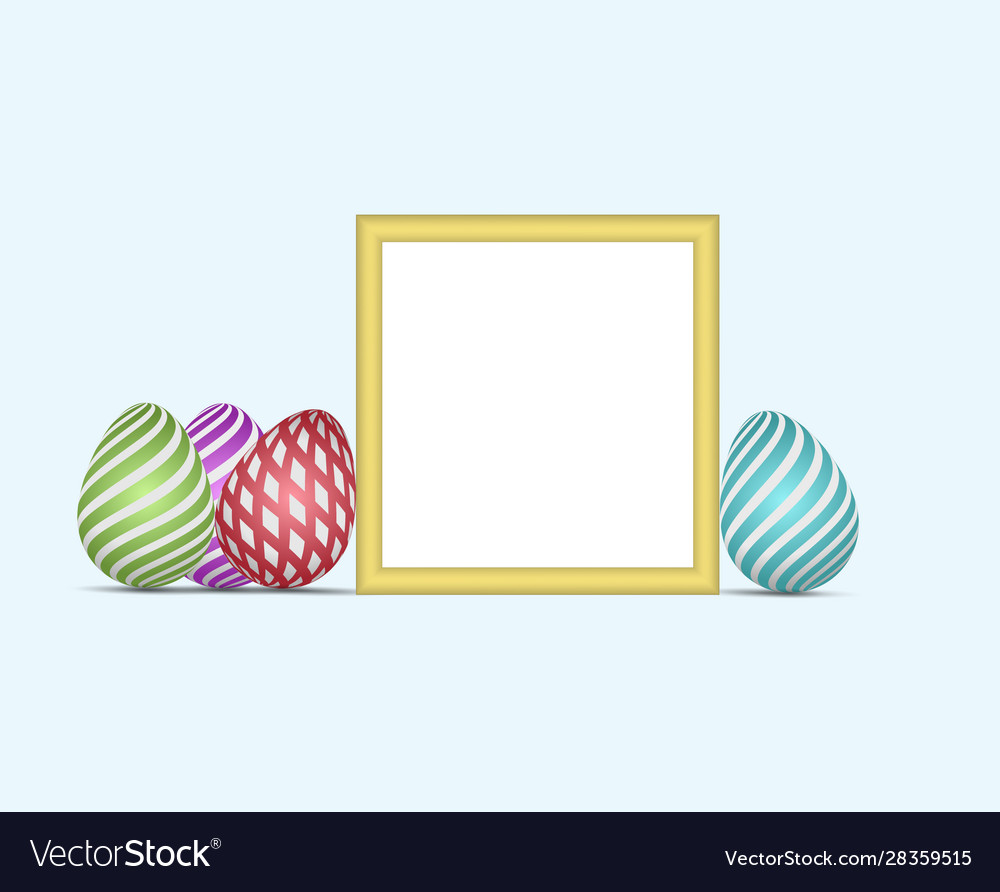Frame Yellow With Space For Text With Easter Vector Image