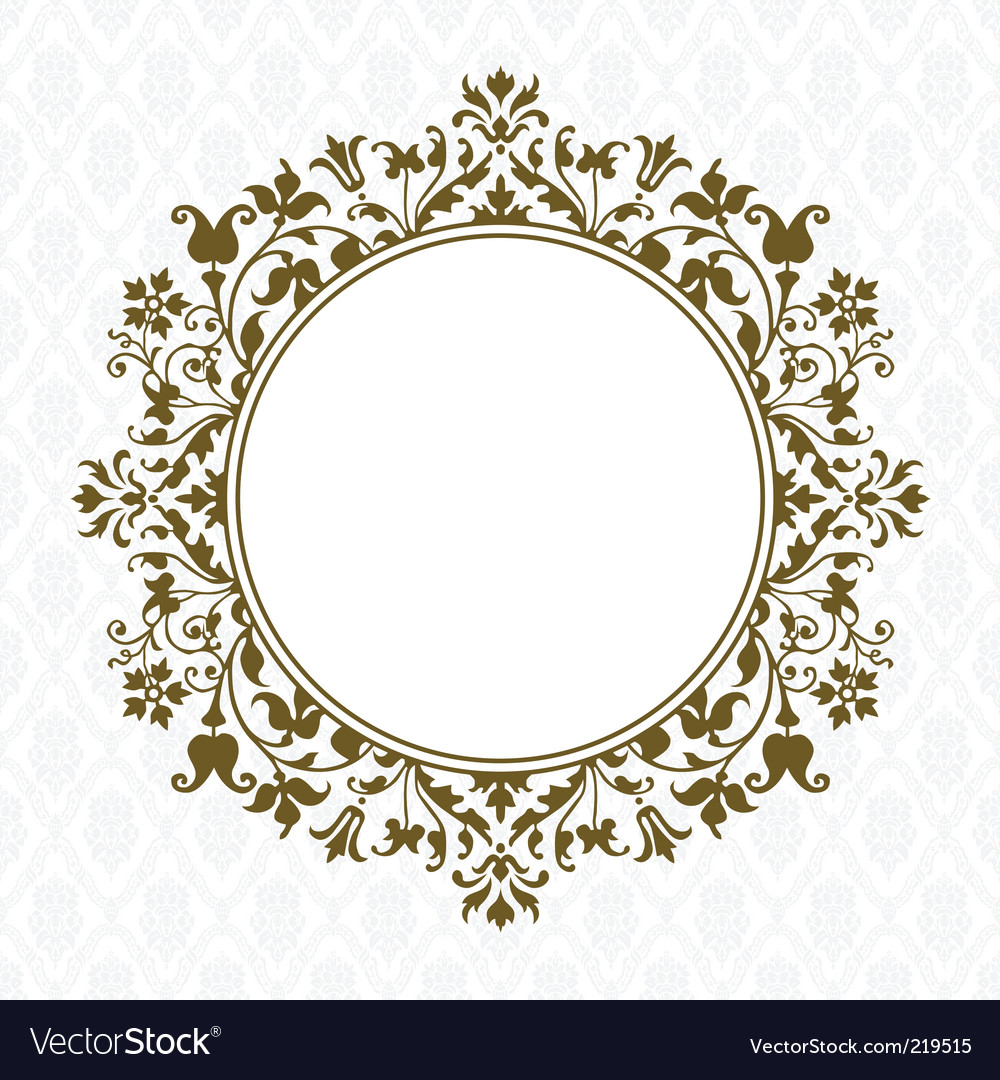 round vintage frames free vector round floral Free Royalty frame Vector Gold Image