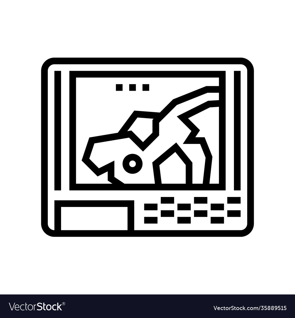 Gps navigation device line icon Vector Image Gps navigation device line icon