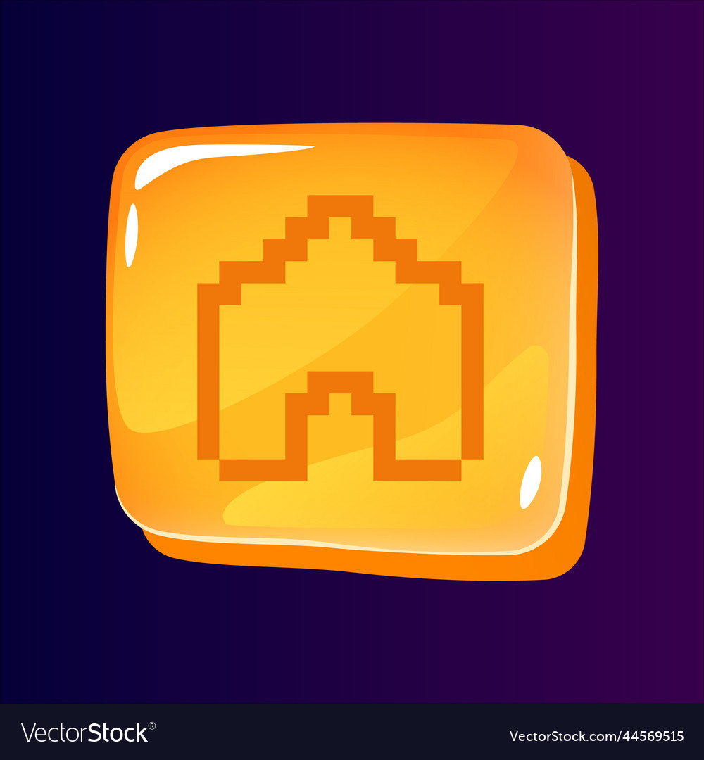 Home page glossy ui button with pixelated icon