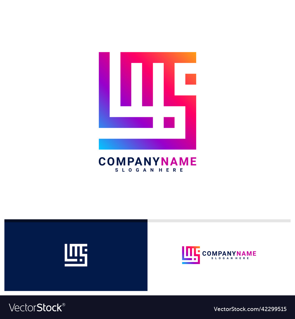 Initial l m s logo template creative