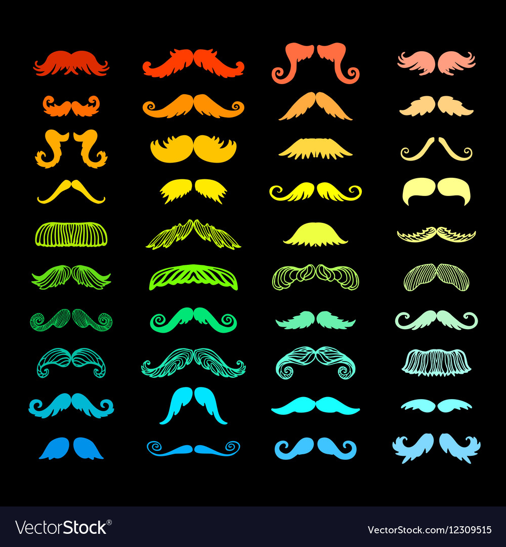 Mustache silhouette isolated