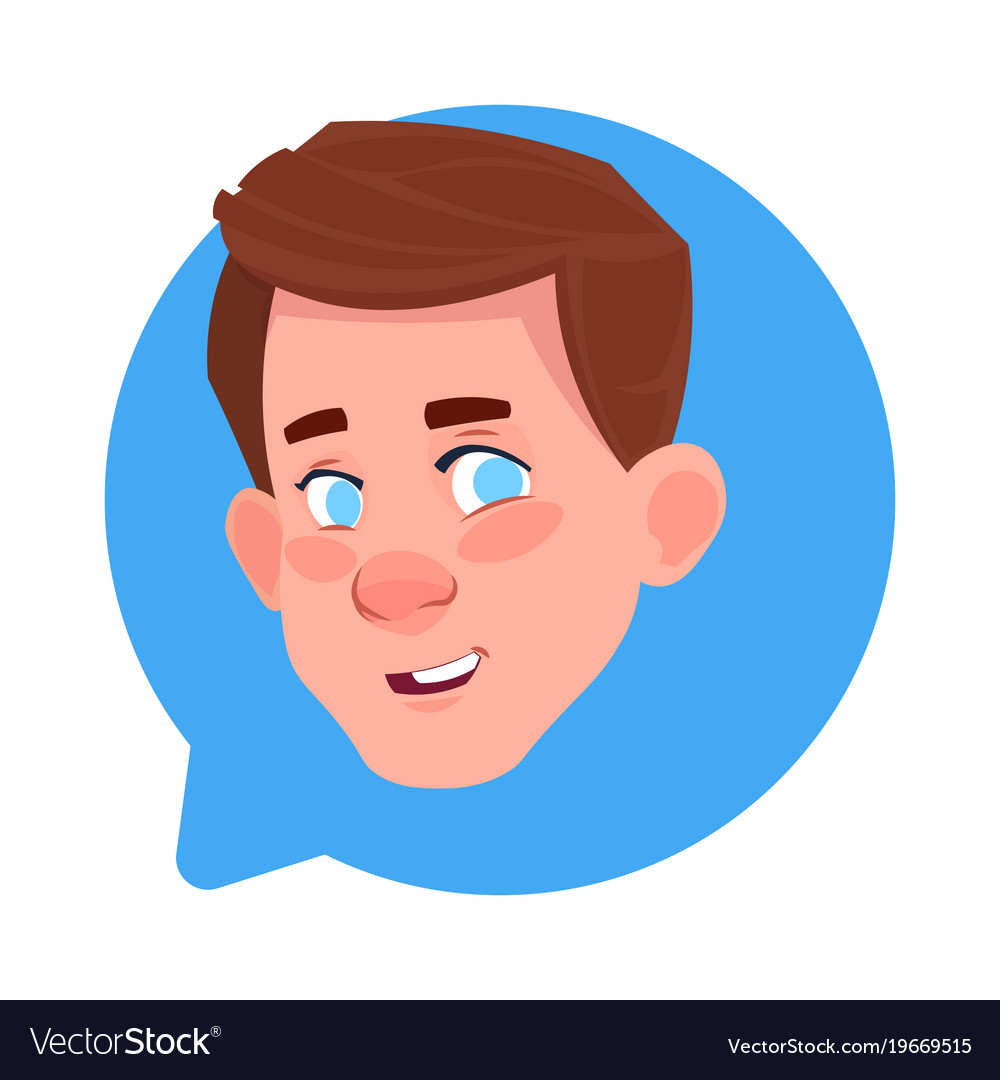 Profile Icon Male Head In Chat Bubble Isolated Vector Image