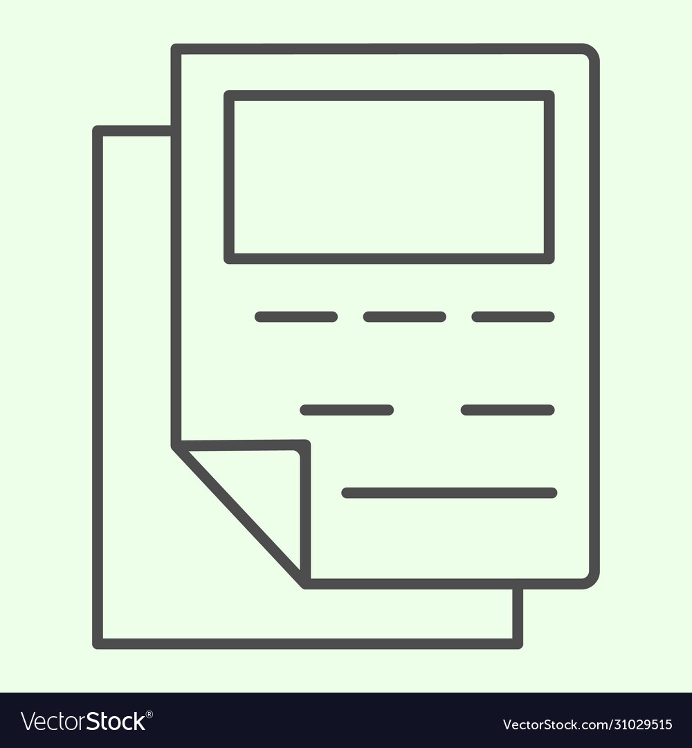 Report thin line icon business documentation text vector image Report thin line icon business documentation text