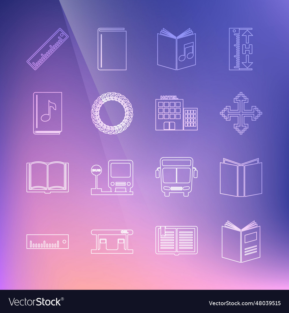 Set line open book pixel arrows in four vector image Set line open book pixel arrows in four