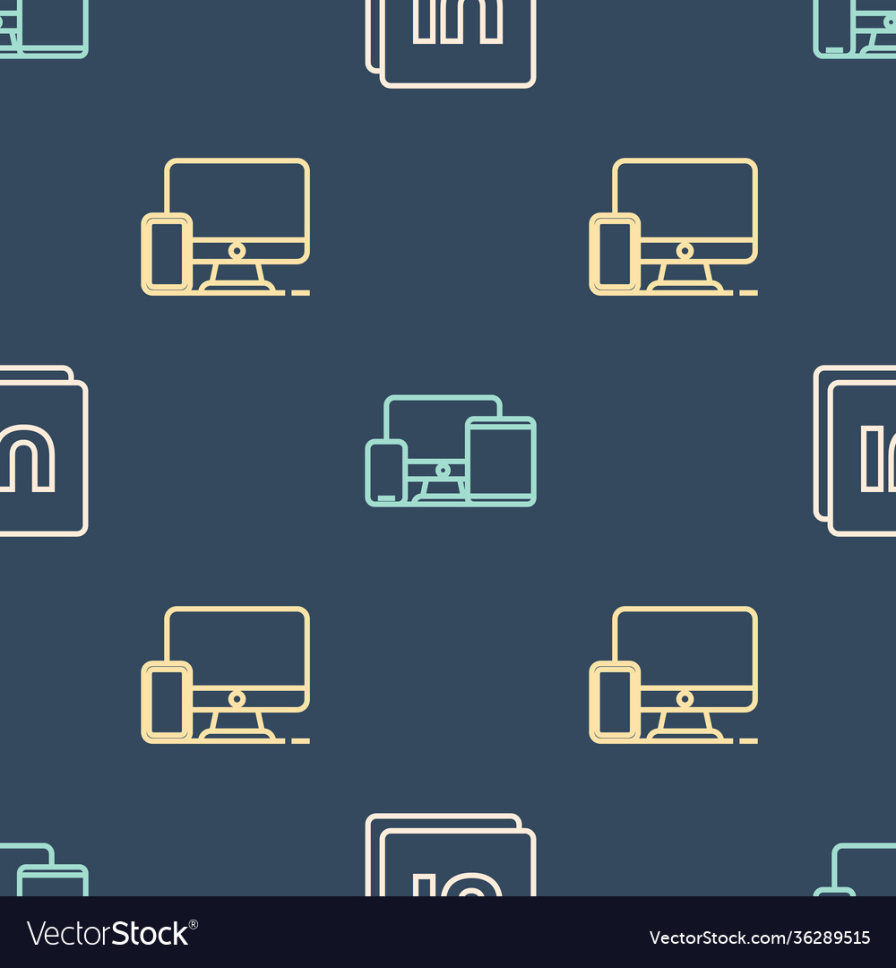 Set line ui or ux design monitor and mobile vector image Set line ui or ux design monitor and mobile