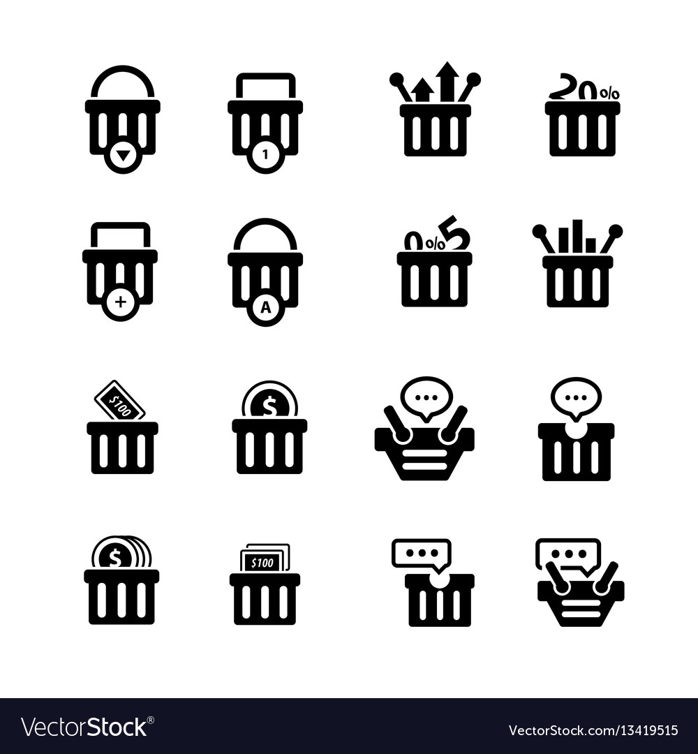 Shopping cart with bubble talk status icons