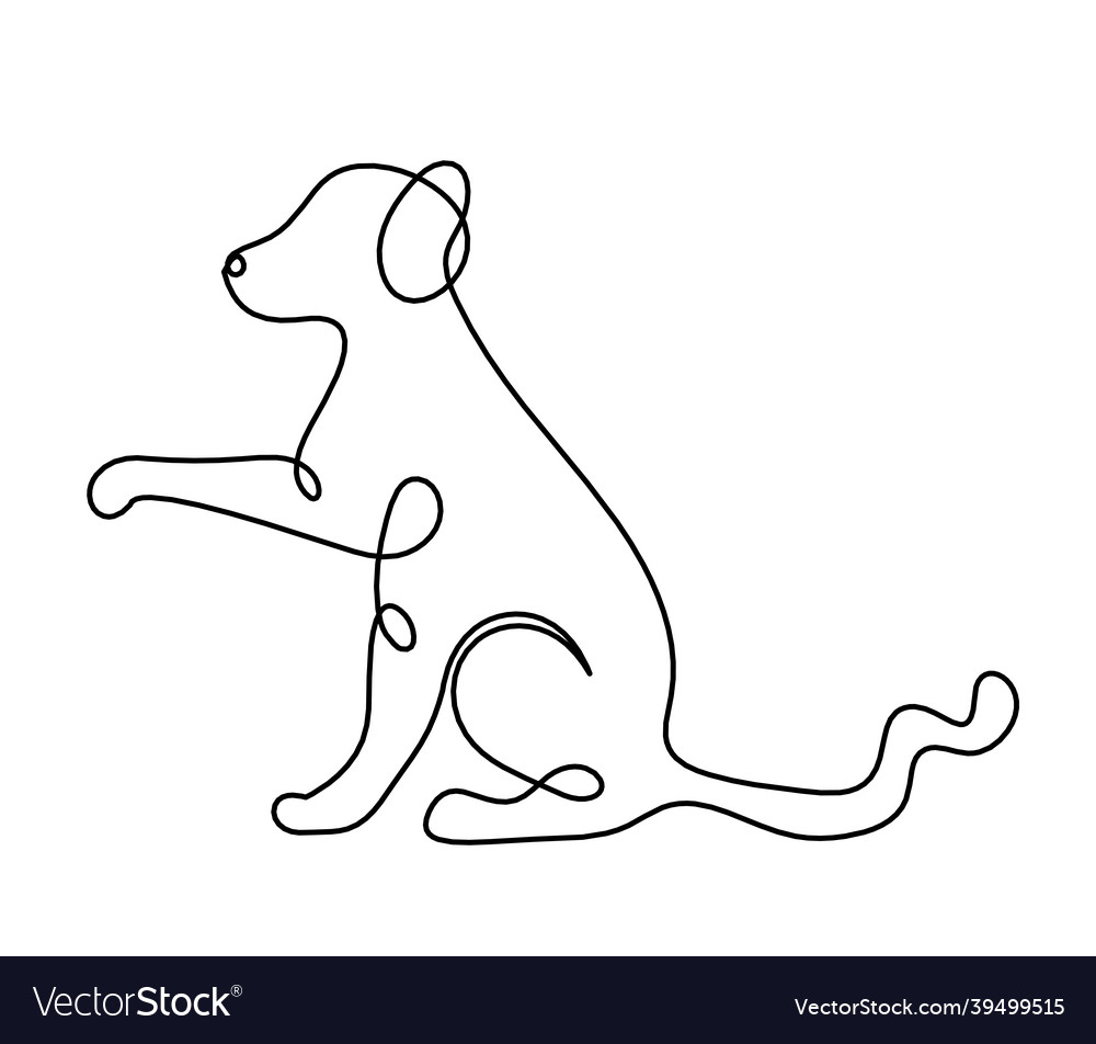 Silhouette of abstract dog as line drawing