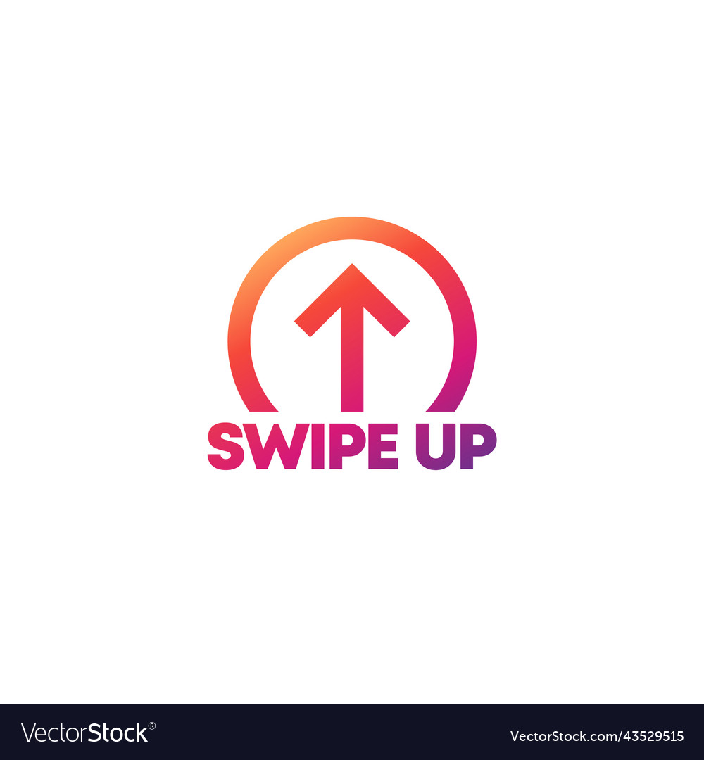 Swipe up icon with arrow