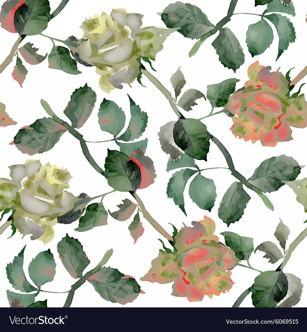 Aquarell nahtloses Muster mit Rosen Hintergrund