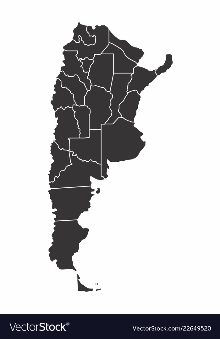 Argentina black and white map