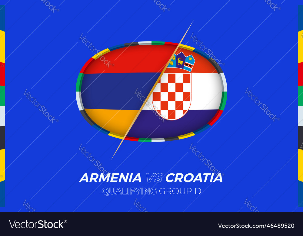 Armenia vs croatia icon for european football Vector Image