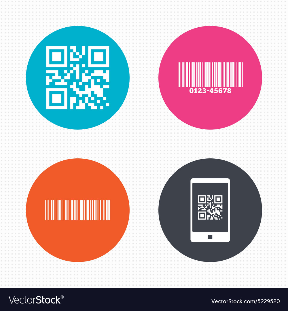 Bar and qr code icons scan barcode symbol