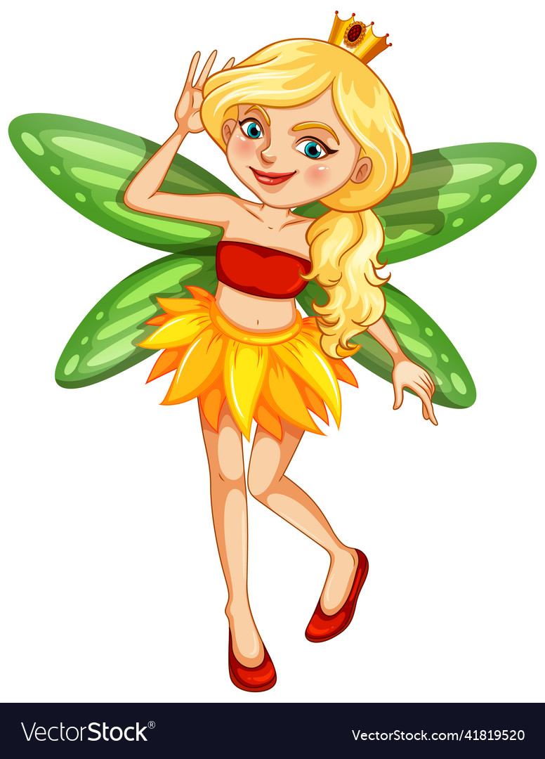 Beautiful fairy girl cartoon character Royalty Free Vector