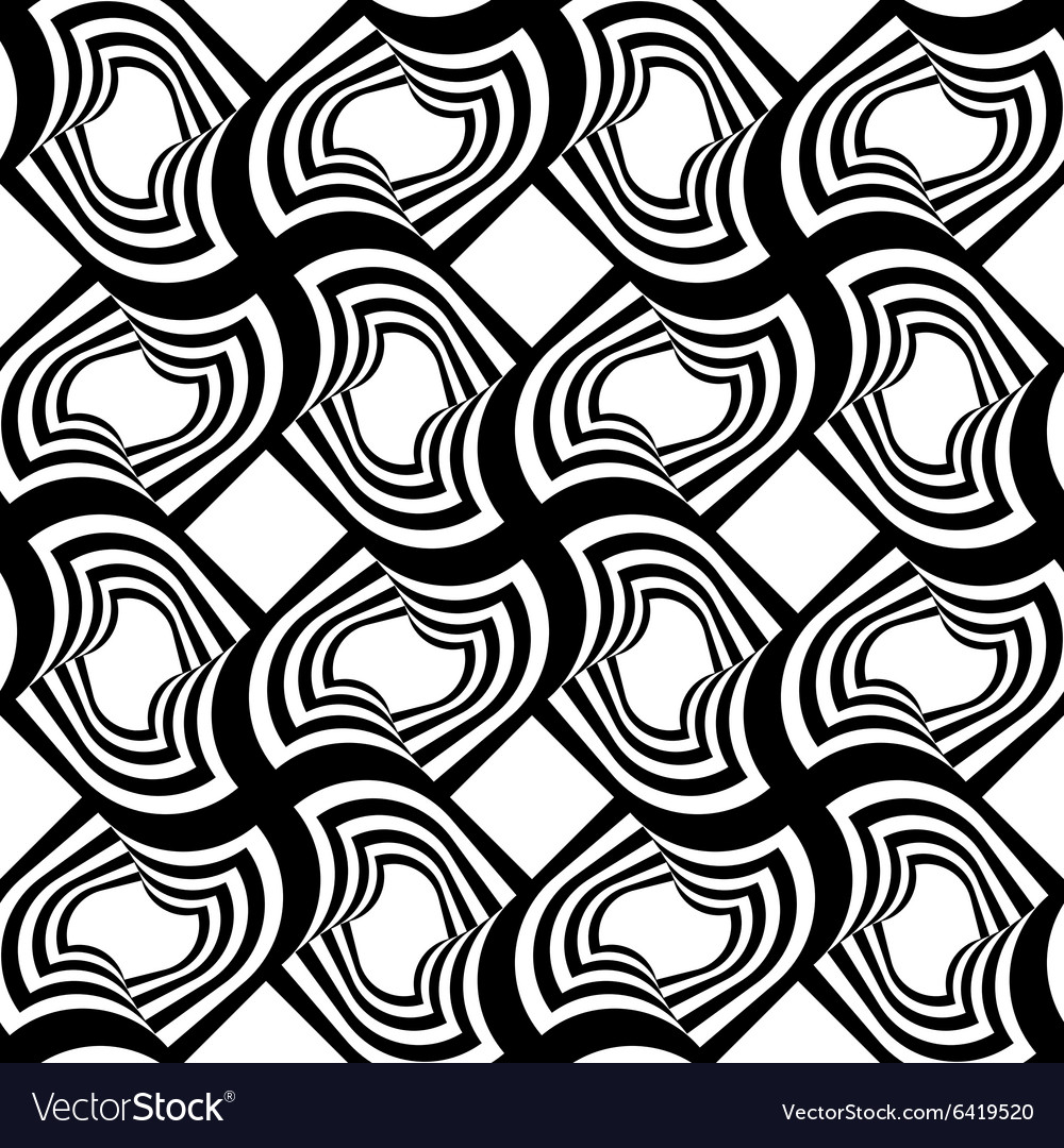 Black and white striped twisted grid Royalty Free Vector