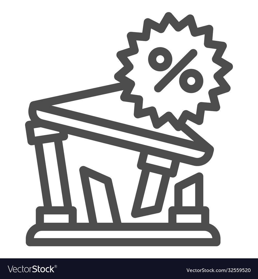 Building and percentage line icon payment problem Vector Image Building and percentage line icon payment problem