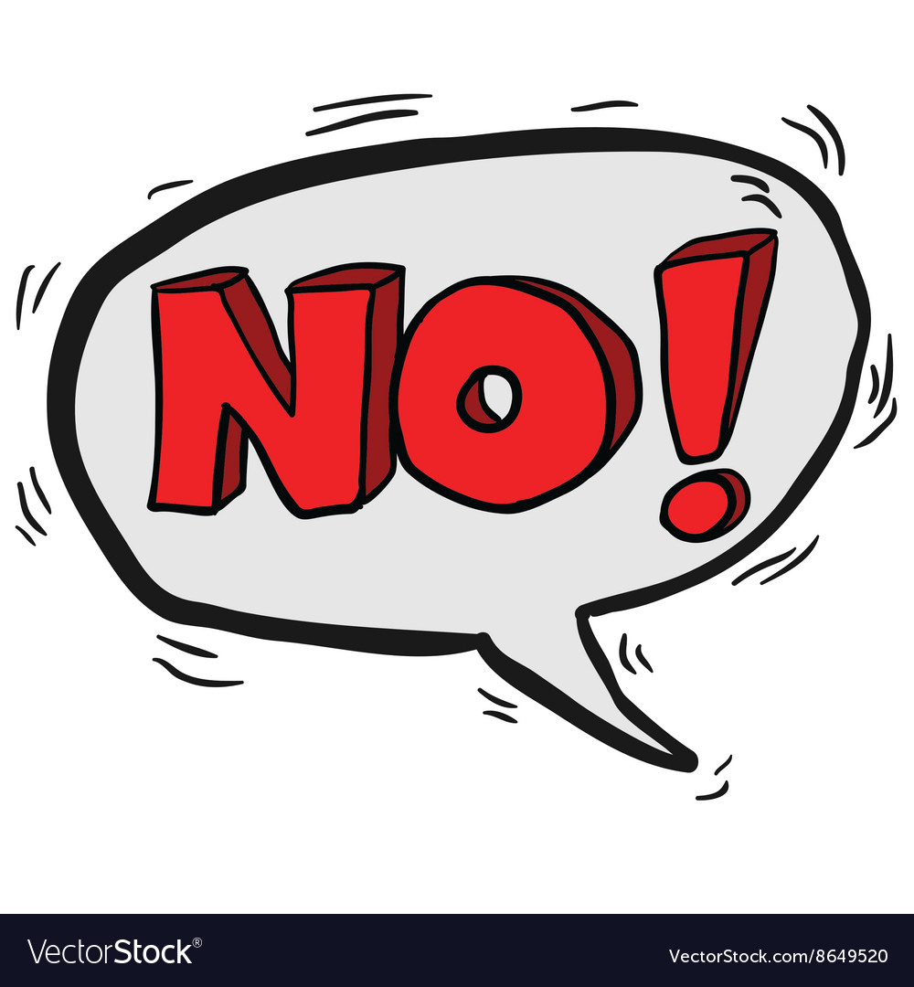 Cartoon no symbol with speech bubble Royalty Free Vector