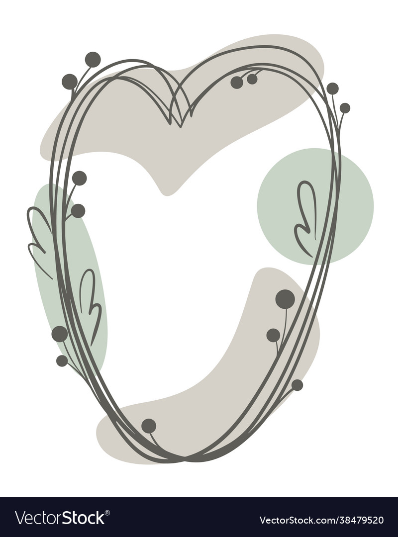 Deciduous frame with berries in shape Vector Image Deciduous frame with berries in shape