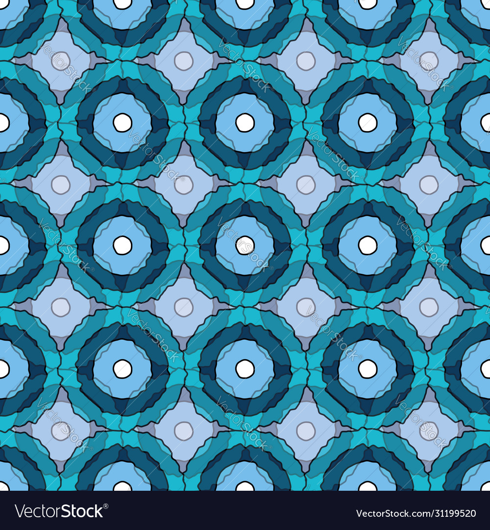 Different blue color cirkels repeat pattern print vector image Different blue color cirkels repeat pattern print
