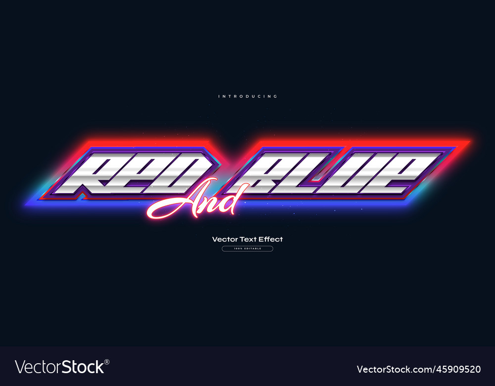 Editable game text style with glowing neon effect vector image Editable game text style with glowing neon effect
